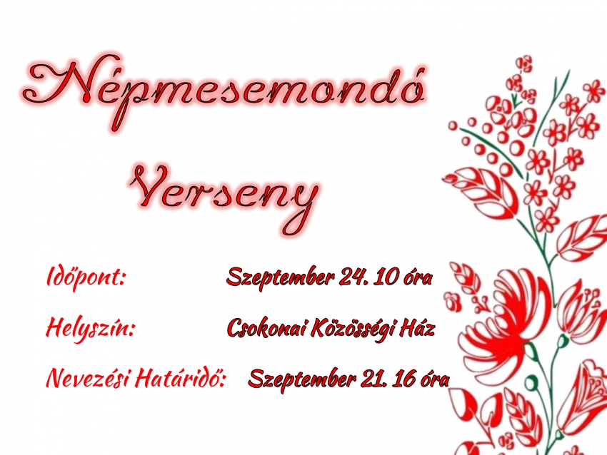 Népmesemondó verseny (letölthető jelentkezési lappal)