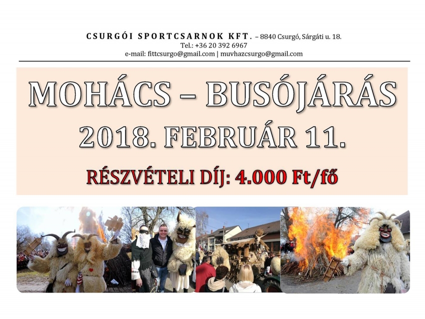 Mohácsi Busójárás - autóbuszos kirándulás február 11-én!