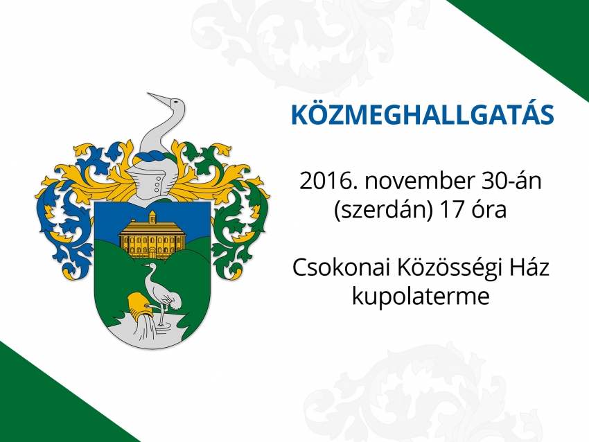 Hirdetmény - 2016.11.30-án tartandó közmeghallgatásról