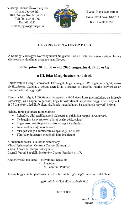 Hőségriasztás 202608